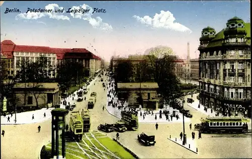 Ak Berlin Tiergarten, Blick zum Potsdamer und Leipziger Platz