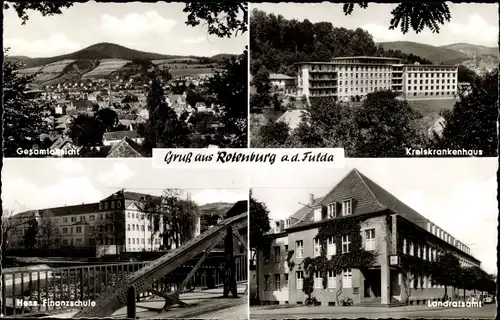 Ak Rotenburg an der Fulda, Gesamtansicht, Kreiskrankenhaus, Landratsamt, Hess. Finanzschule