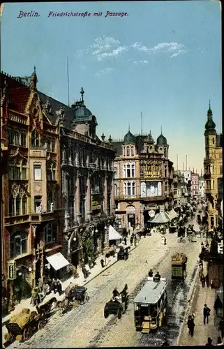 Ak Berlin Mitte, Blick in die Friedrichstraße mit Passage