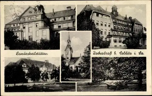 Ak Zschadraß Colditz in Sachsen, Landesheilstätten, Kirche, Gebäude, Park