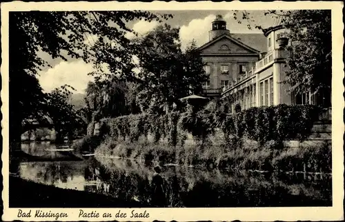 Ak Bad Kissingen Unterfranken Bayern, Partie an der Saale