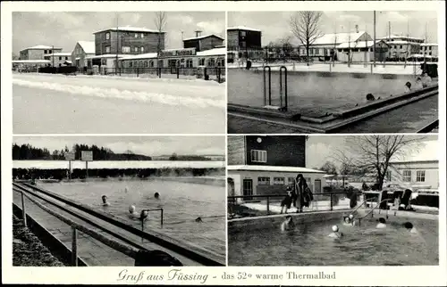 Ak Füssing, Im Thermalbad, Winter