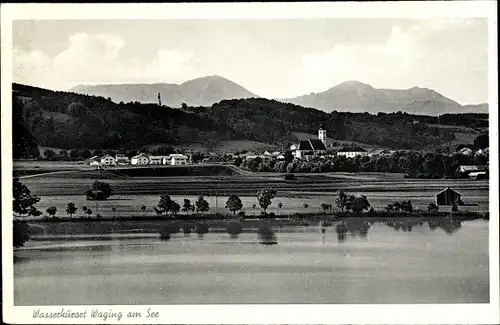 Ak Waging am See Oberbayern, Ort mit Umgebung
