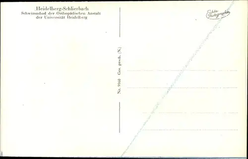 Ak Schlierbach Heidelberg, Schwimmbad d. Orthopädischen Anstalt