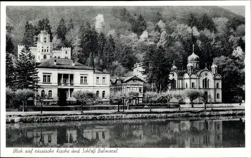 Ak Bad Ems an der Lahn, russische Kirche und Schloss Balmoral