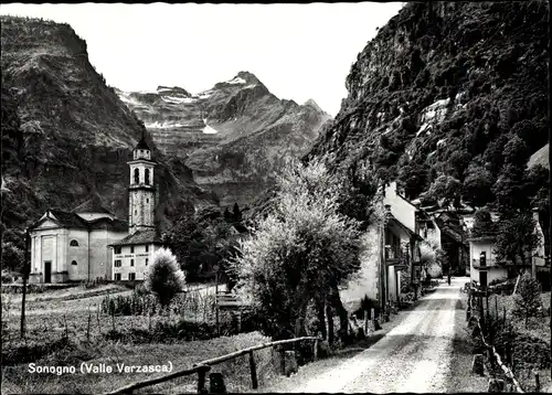 Ak Sonogno Kanton Tessin Schweiz, Monte Zucchero, Kirche