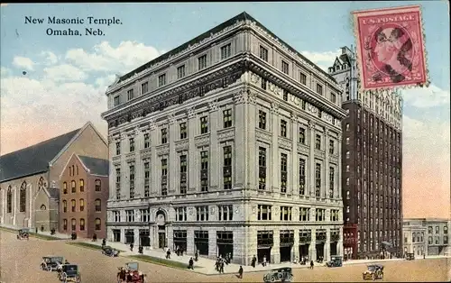 Ak Omaha Nebraska USA, New Masonic Temple