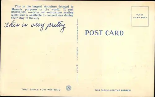 Ak Detroit Michigan USA, Masonic Temple