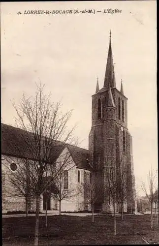 Ak Lorrez le Bocage Seine et Marne, L'Eglise