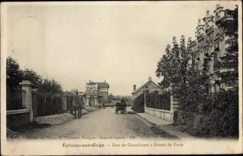 Ak Epinay sur Orge Essonne, Rue de Grandvaux, Route de Paris