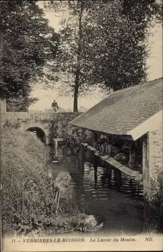 Ak Verrières le Buisson Essonne, Le Lavoir du Moulin