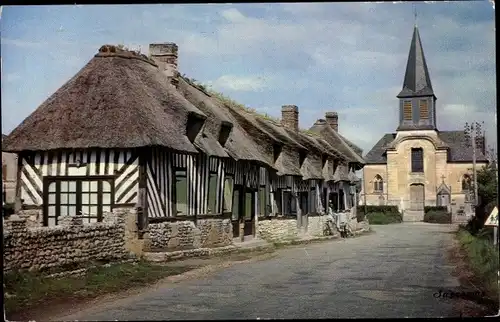 Ak Tourgeville Calvados, Chaumieres Normandes