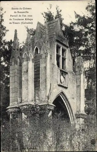Ak Troarn Calvados, Chateau de Banneville, Entree, Portail de l'Abbaye