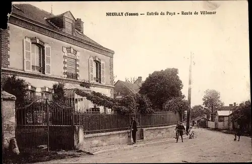 Ak Neuilly Yonne, Entre du Pays, Route de Villemer