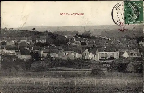 Ak Pont sur Yonne, Vue generale