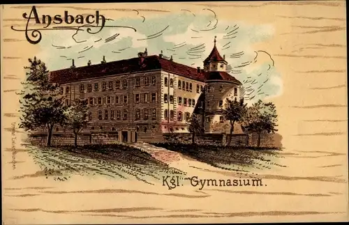 Ak Ansbach in Mittelfranken Bayern, Kgl. Gymnasium