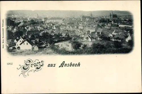 Ak Ansbach in Mittelfranken Bayern, Gesamtansicht
