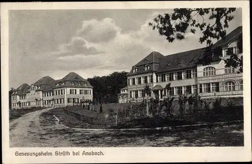 Ak Ansbach, Blick auf das Genesungsheim Strüth, Garten