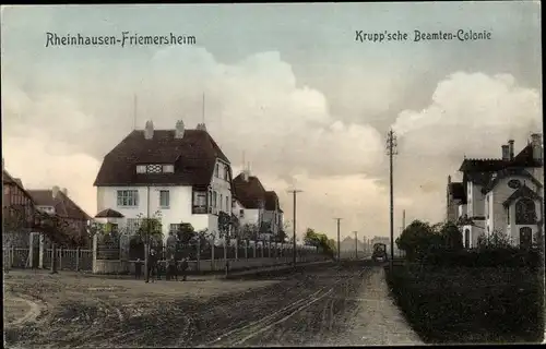 Ak Rheinhausen Friemersheim Duisburg im Ruhrgebiet, Krupp'sche Beamtenkolonie
