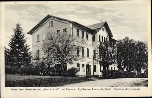 Ak Passau in Niederbayern, Hotel und Restaurant Waldschloss