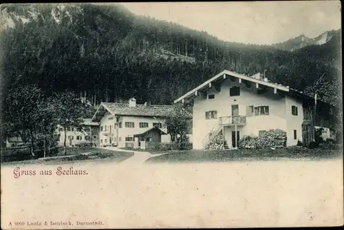 Ak Seehaus Ruhpolding in Oberbayern, Teilansicht der Ortschaft