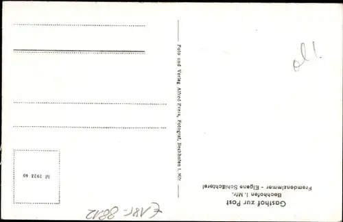Ak Bechhofen Mittelfranken, Gasthof zur Post, Innenansicht
