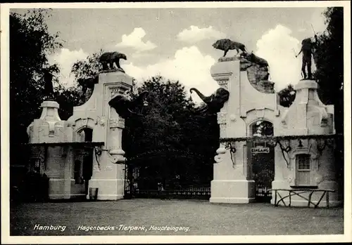 Ak Hamburg Eimsbüttel Stellingen, Hagenbecks Tierpark, Haupteingang