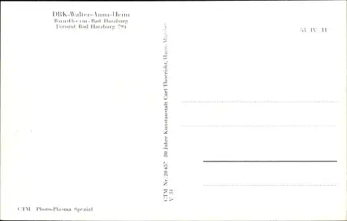 Ak Bündheim Bad Harzburg in Niedersachsen, DRK Walter Anna Heim