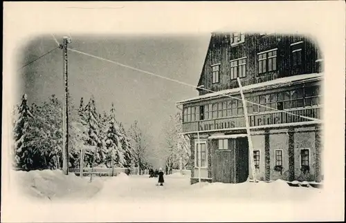 Ak Heidelberg Seiffen im Erzgebirge, Kurhaus Heidelberg, Winteransicht