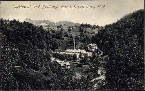 Ak Freyung im Bayerischen Wald, Carbidwerk und Buchbergmühle