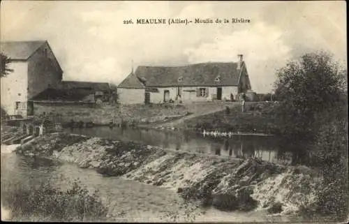 Ak Meauline Allier, Moulin de la Riviere
