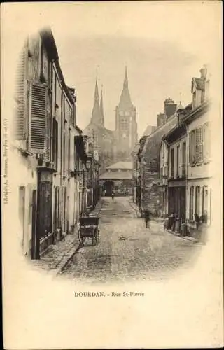 Ak Dourdan Essonne, Rue Saint Pierre