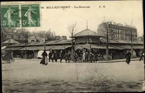 Ak Billancourt Hauts de Seine, Le Marché