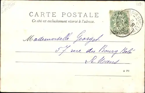 Ak Montoire Loir et Cher, Rue Ronsard, eglise, chevaux et charrettes