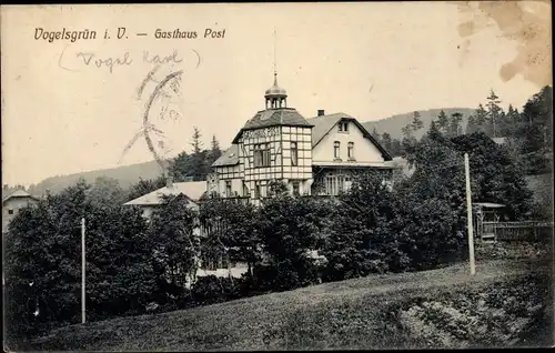 Ak Vogelsgrün Auerbach im Vogtland, Gasthaus Post