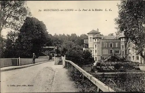 Ak Montigny sur Loing Seine et Marne, Le Pont de la Rivière