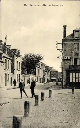 Ak Bernieres sur Mer Calvados, Grande Rue