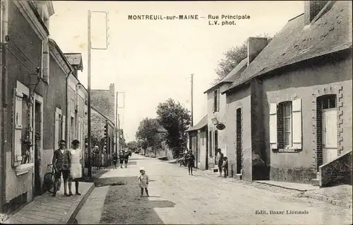 Ak Montreuil sur Maine Maine-et-Loire, Rue Principale