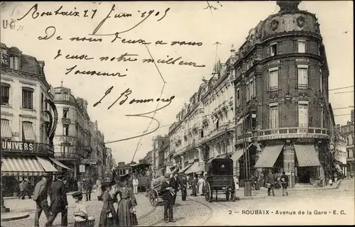 Ak Roubaix Nord, Avenue de la Gare