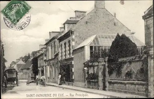 Ak Sainte Honorine du Fay Calvados, Rue Principale