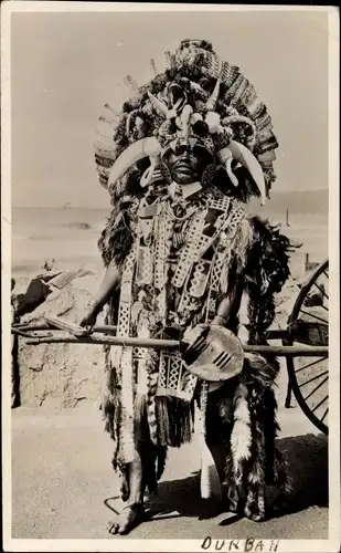 Ak Durban Südafrika, Afrikanischer Stammeskrieger