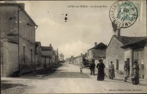 Ak Livry sur Vesle Livry Louvercy Marne, La Grande Rue