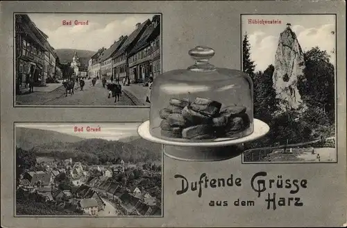 Ak Bad Grund im Harz, Harzer Käse, Hübichenstein, Ortsansichten