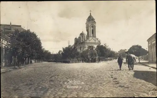 Ak Smederevo Semendria Serbien, Straßenansicht, Kirche, Kaiserliches Heer, K. u. K., I. WK