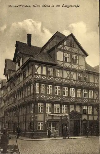 Ak Hann. Münden in Niedersachsen, altes Haus in der Langestraße