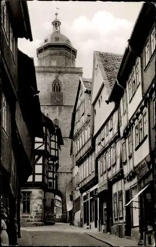 Ak Alsfeld in Hessen, Obere Fuldergasse mit Walpurgiskirche