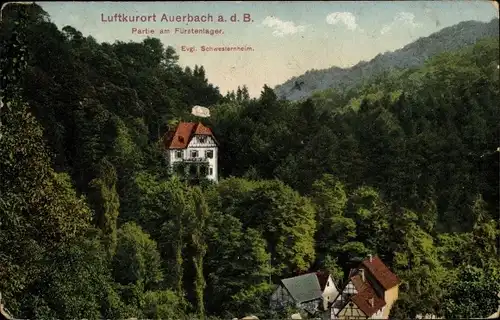 Ak Auerbach Bensheim an der Bergstraße Hessen, Partie am Fürstenlager, Ev. Schwesternheim