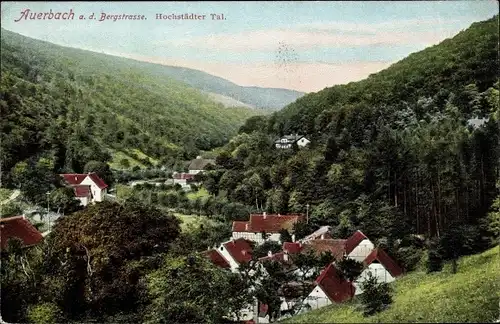 Ak Auerbach Bensheim an der Bergstraße Hessen, Blick über das Hochstädter Tal