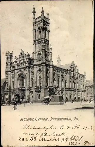 Ak Philadelphia Pennsylvania USA, Masonic Temple