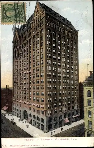 Ak Chicago Illinois, Masonic Temple